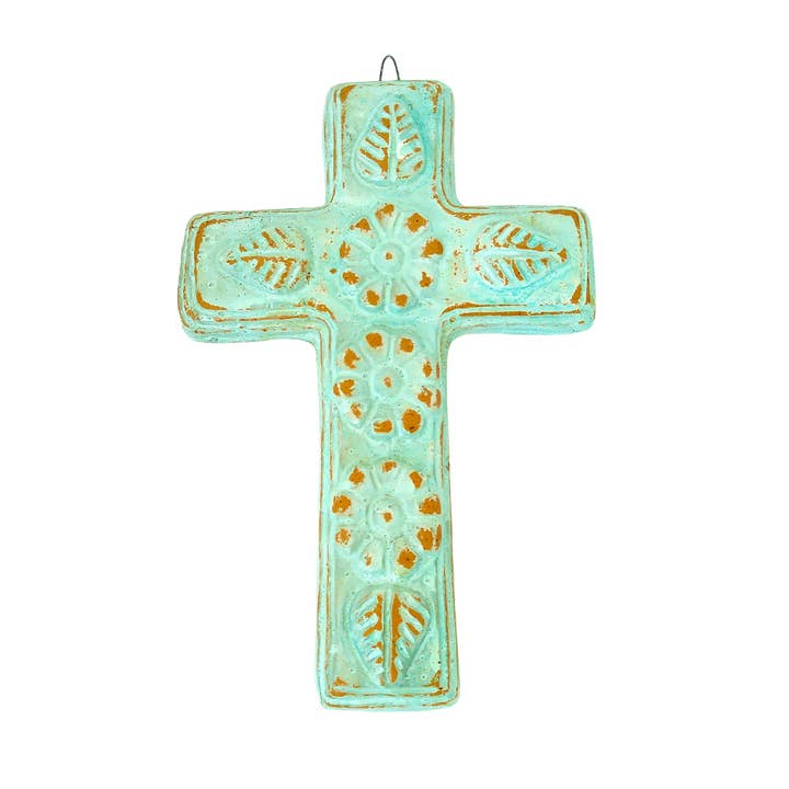 Cruz de Cerâmica com Flores por atacado de Sedona Spirit