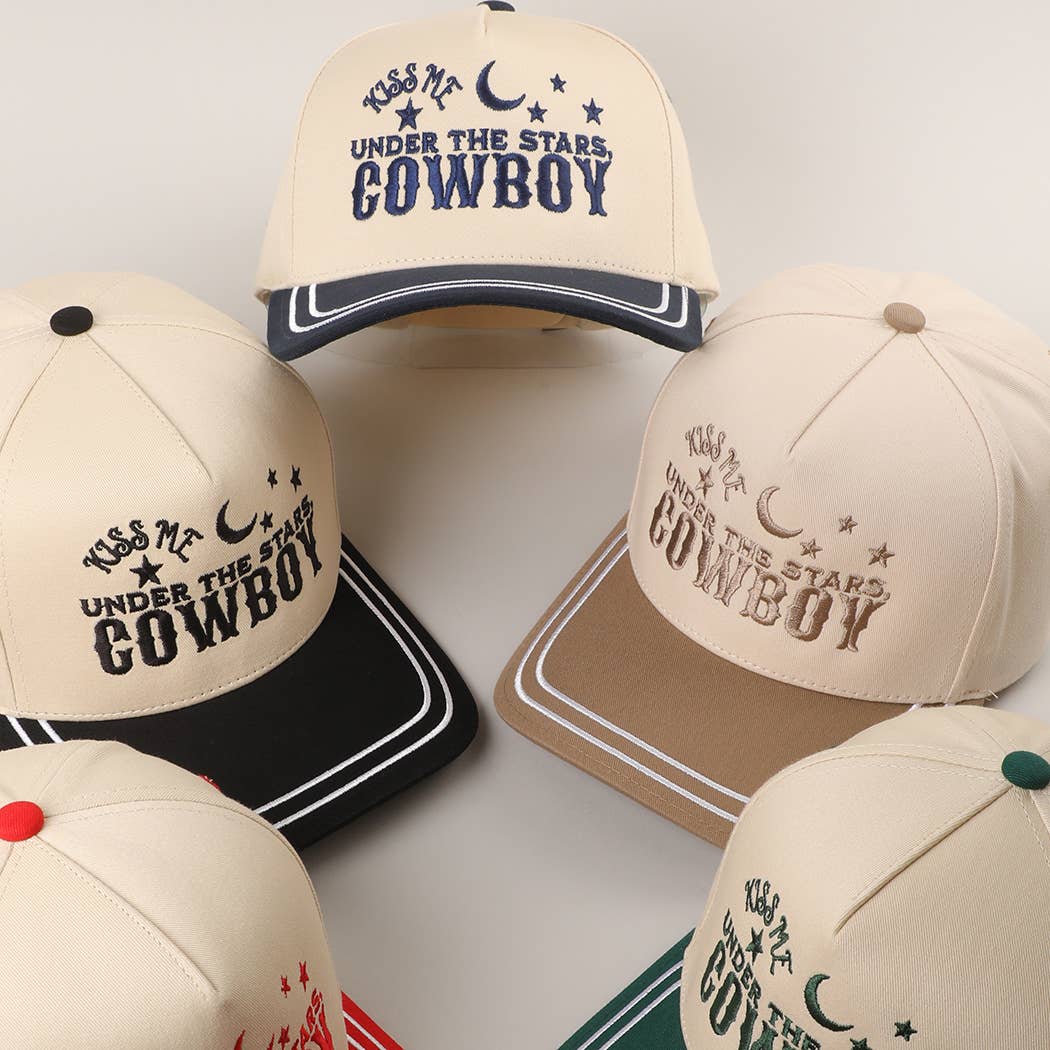 Fashion City - Vendita all'ingrosso Cappellino  da camionista - Unisex - Cappellino da camionista ricamato "Baciami sotto le stelle"6