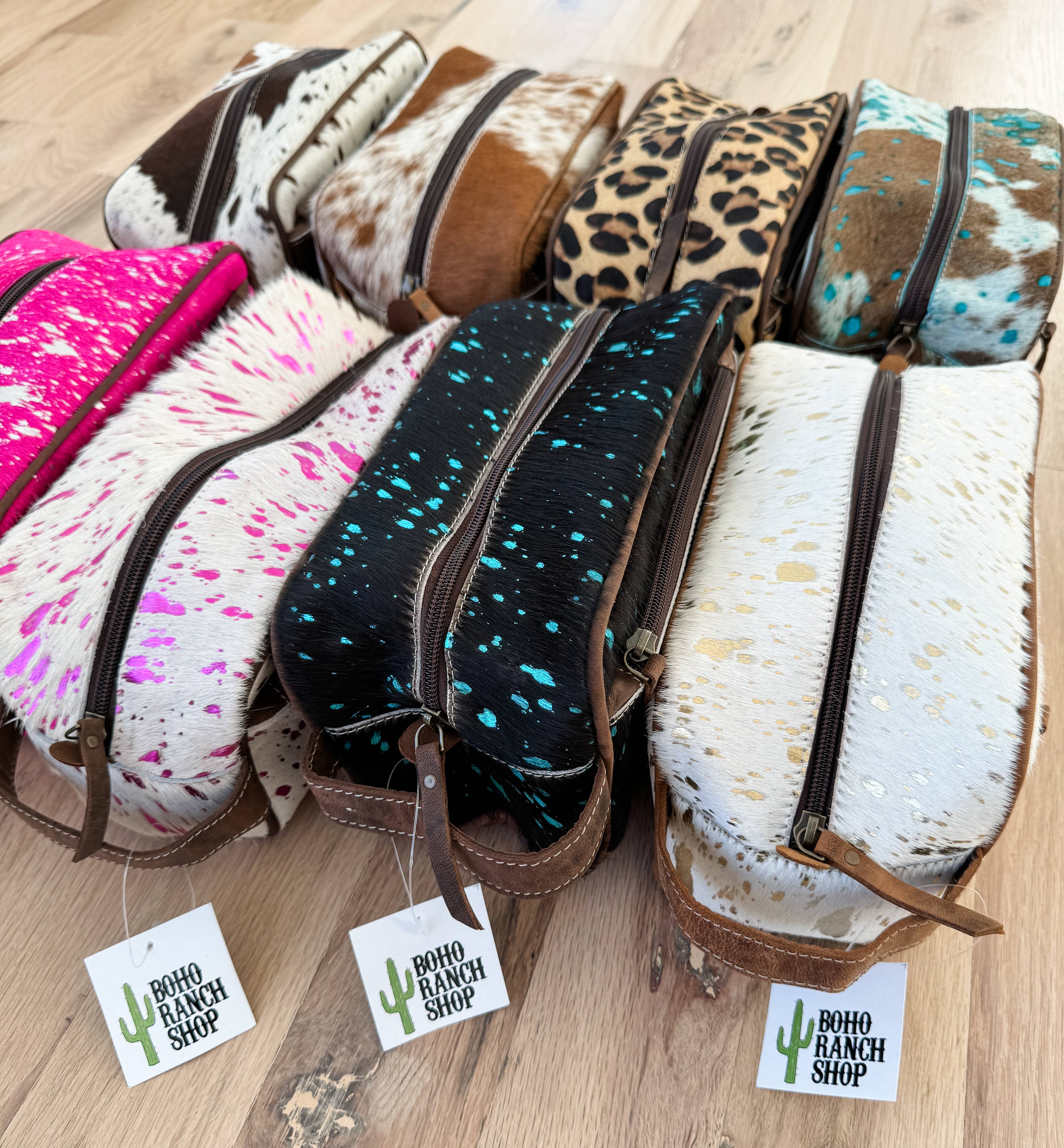 Boho Ranch Shop - Wholesale Toiletry Bag - Women's - Cowhide | Western Toiletry Makeup Shaving Travel Bag2