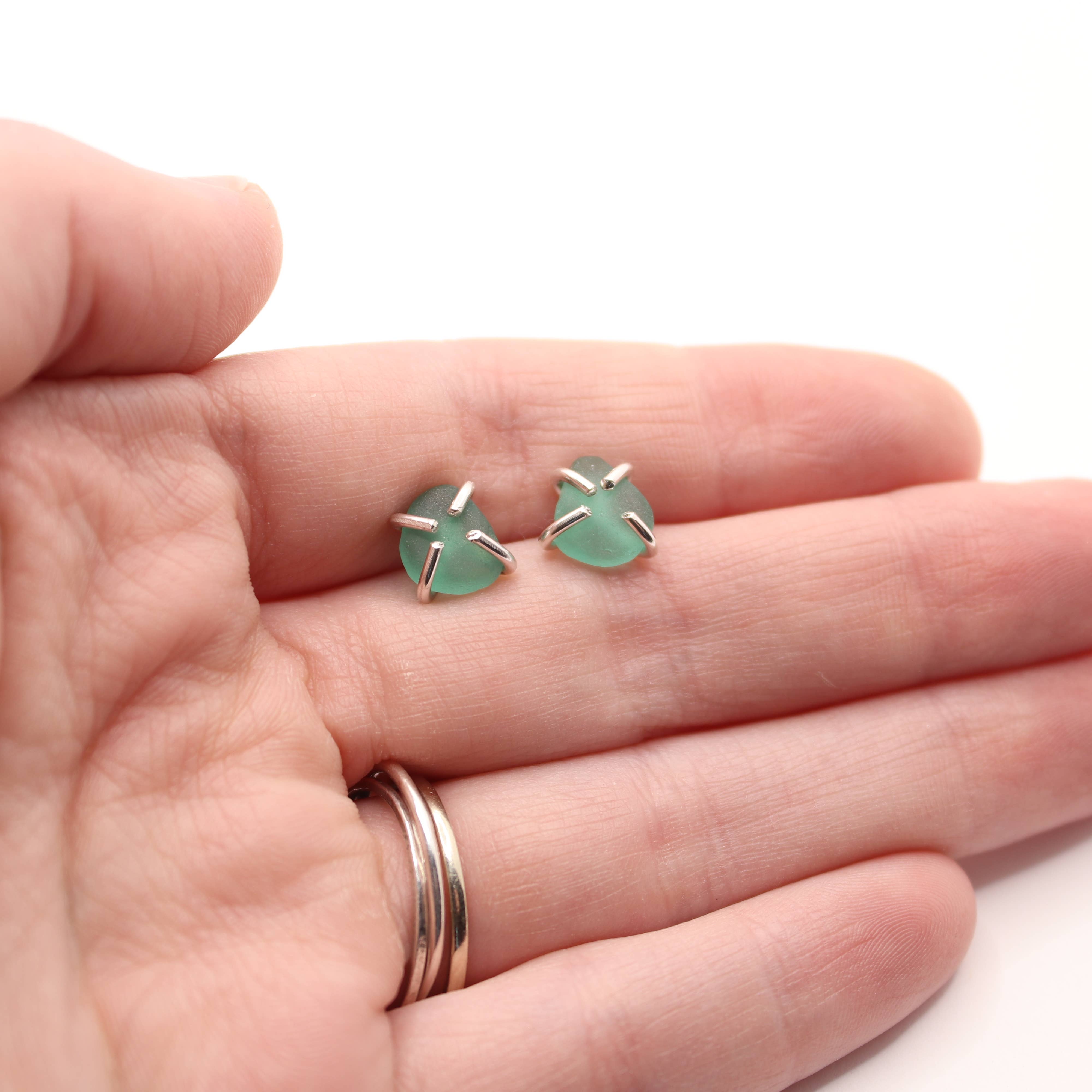Esme - Wholesale Stud/Post Earrings - Sea Glass Stud Earrings3