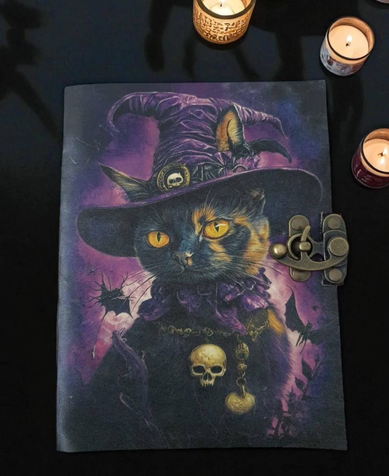 MNM HANDICRAFTS - Wholesale Journal/Diary - Mystical Black Cat Witch Leather Journal – Vintage Journal0