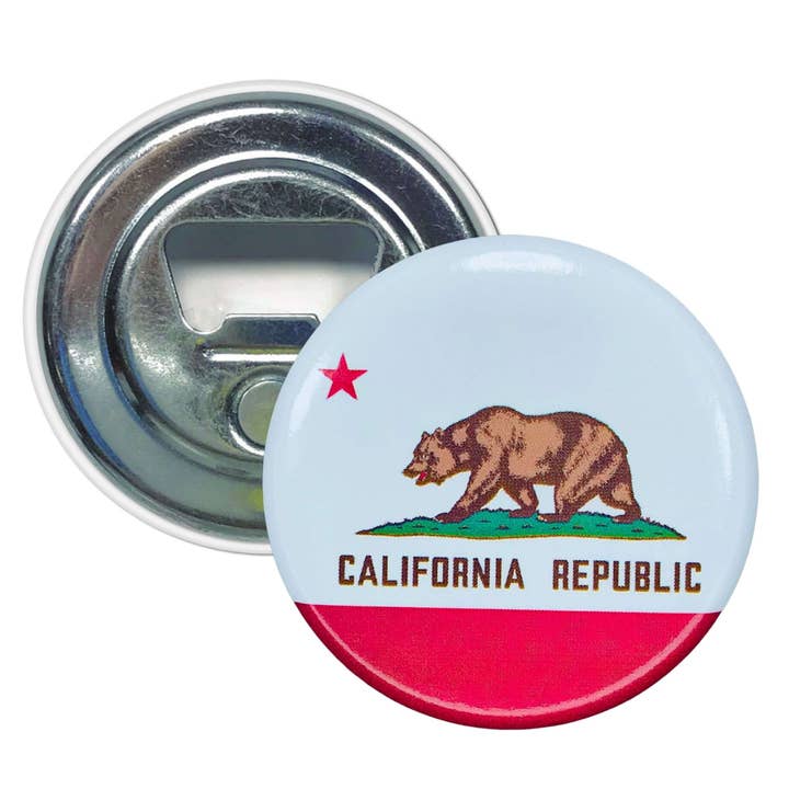 Apribottiglie-magnetico - Bandiera Stato California - USA per la vendita all'ingrosso da parte di Astur Pins