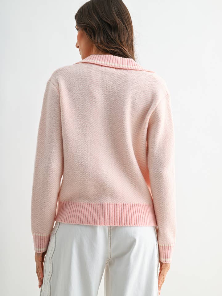 Camellia - Wholesale Knit Sweater - Women's - CW10236E HERRINGBONE KNIT CARDIGAN38