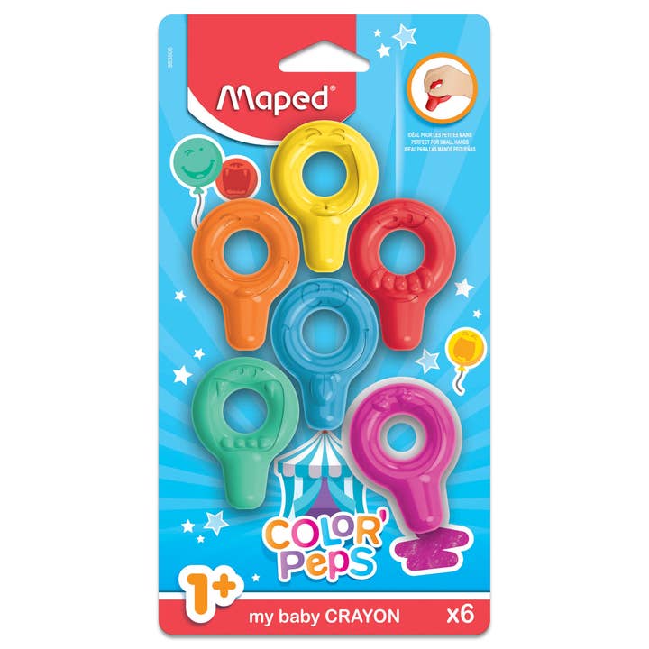 Maped Helix USA - Wholesale Crayons - Kids & Baby - Color'Peps My First PlastiClean Plastic Crayons x6