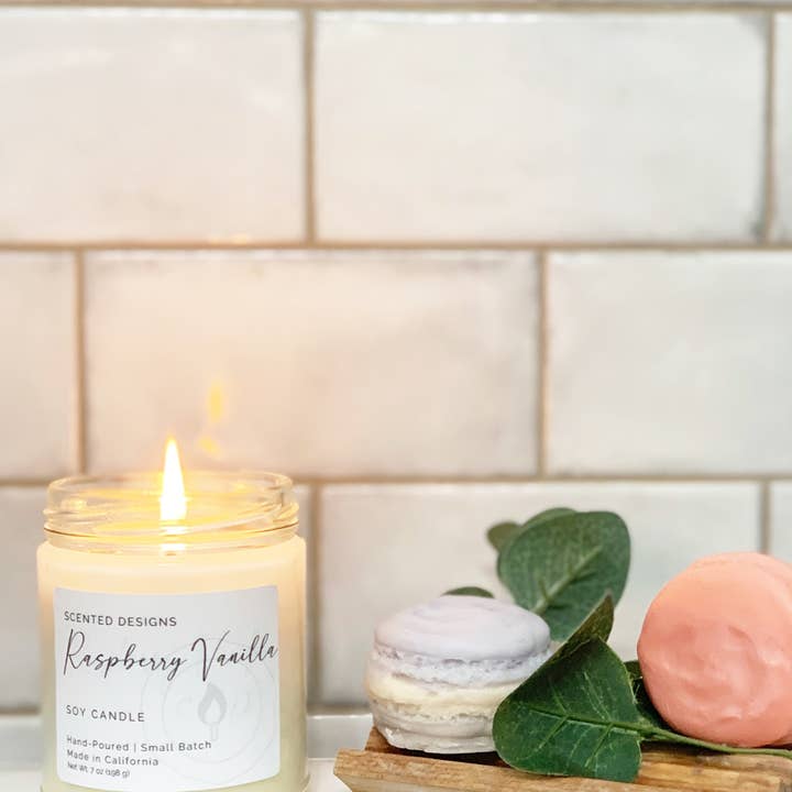 Scented Designs Candle Co - Wholesale Jar/Filled Candle - Raspberry Vanilla Soy Candle - 7oz Signature Jar4