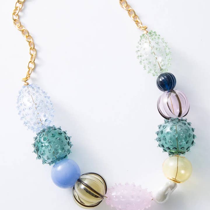 Noonday - Wholesale Beaded/Pearl Necklace - Iris Glass Blown Necklace0