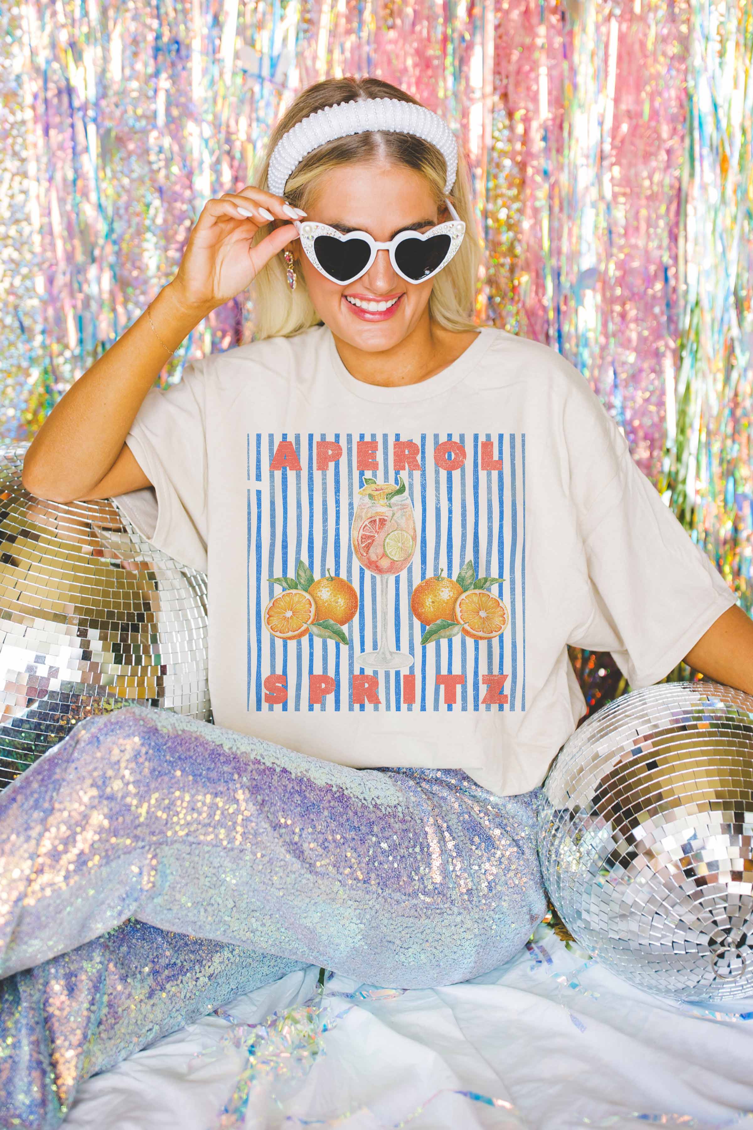 GOOD DAY STREET - Vente T-shirt sérigraphié – femme - T-shirt oversize Aperol Spritz3