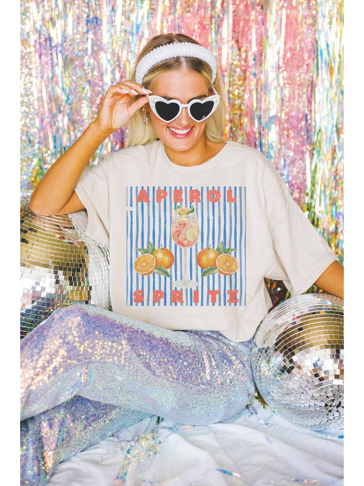 GOOD DAY STREET – T-shirt estampada - Mulher por atacado – Camiseta Oversized Aperol Spritz3