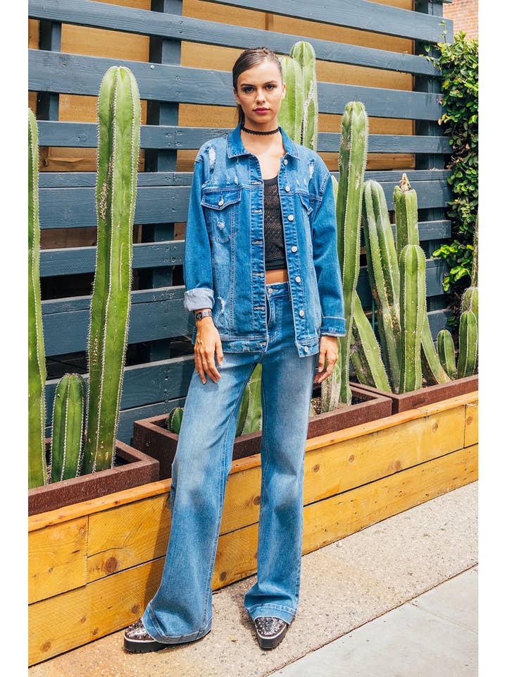 MEDIUM OPEN PACK High Rise Wide Leg Jeans WEP3549 for wholesale on Faire2