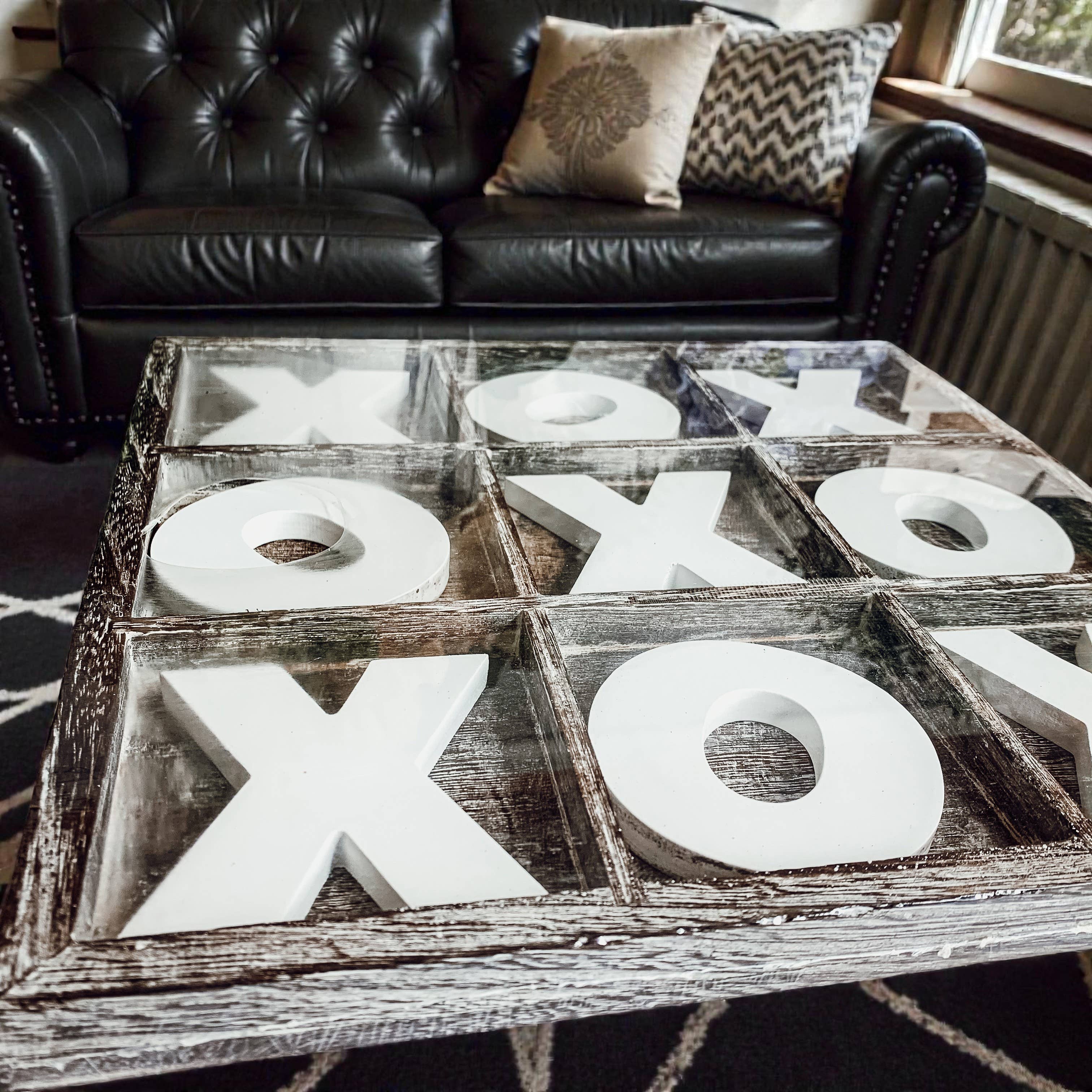 Gia Roma - Wholesale Decorative Tabletop Object - Wooden Tabletop Game + Decor, Tic Tac Toe Wood Game, Rustic7