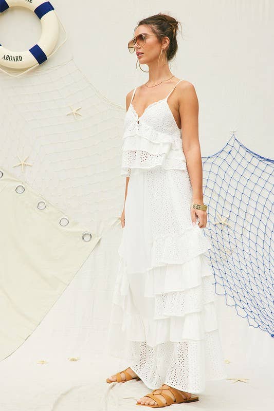 Blanc cassé Haut caraco à œillets en vente sur Faire12