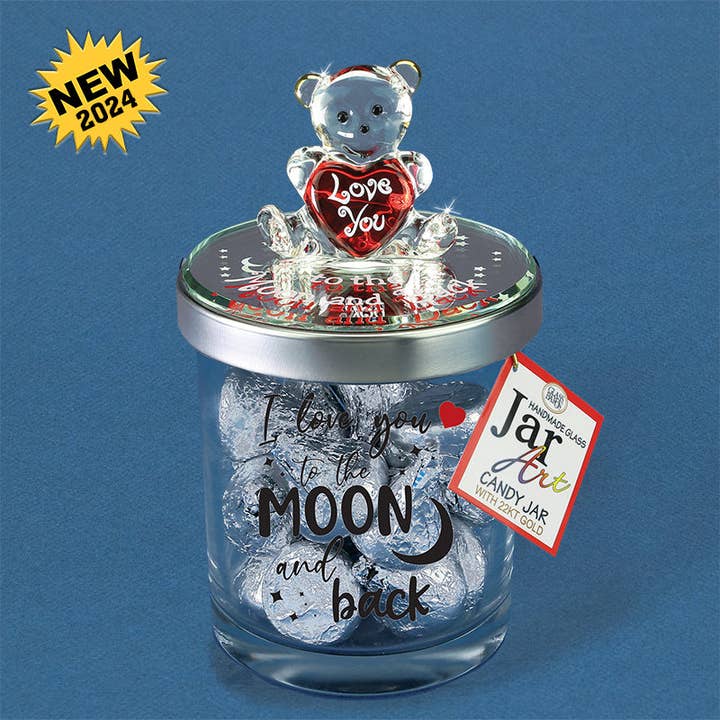 JA4-S3 151-BK: Bär "Moon and Back" Bonbonglas für den Großhandel von Glass Baron