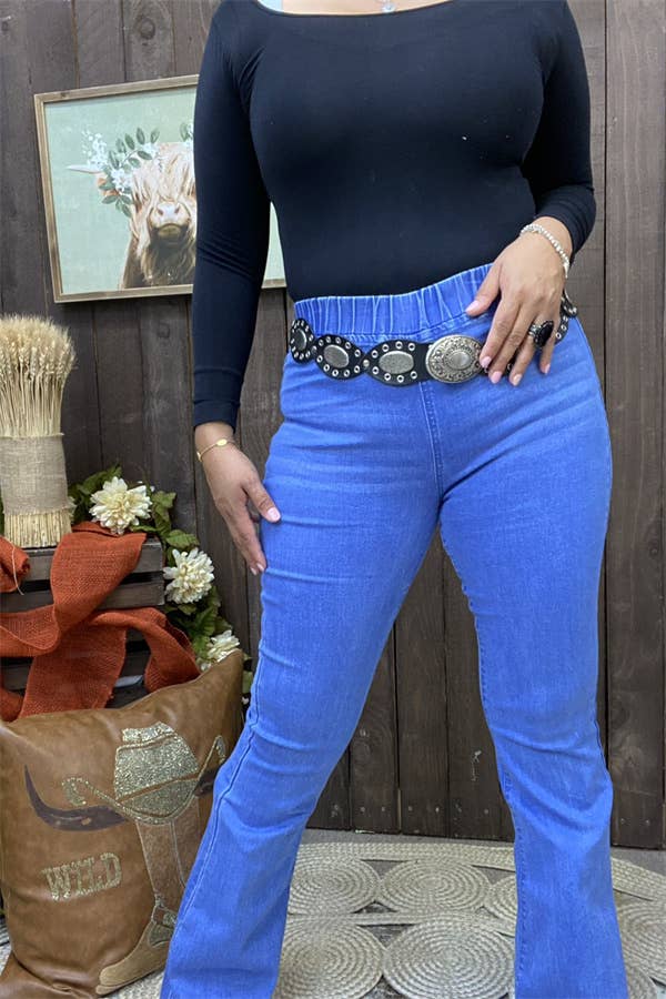 luluclothes - Wholesale Pants - Women's - S009 Elastic band waist long straight women blue pants5