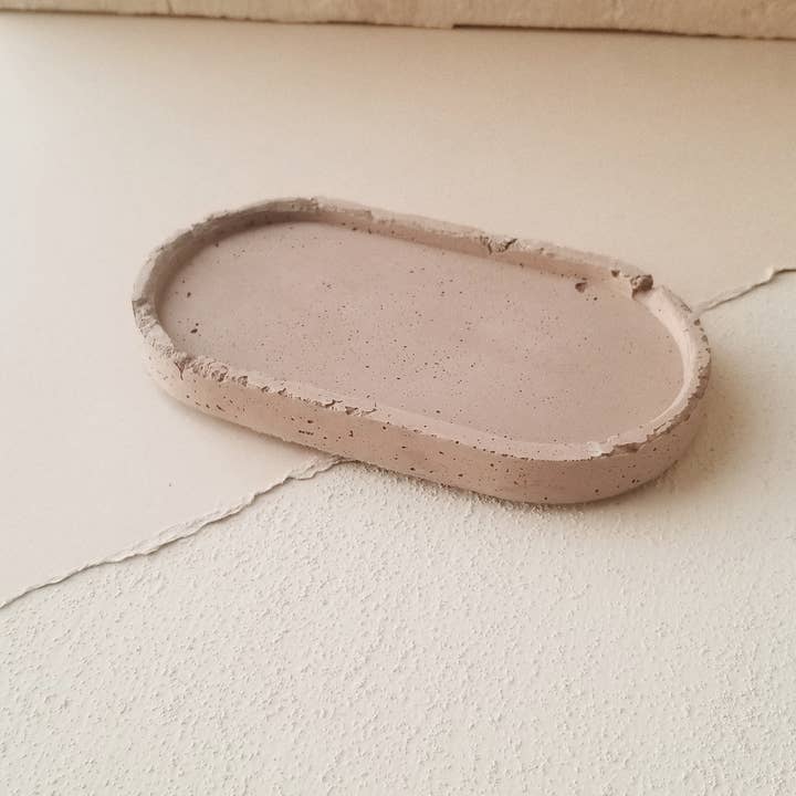 That Clay Girl Co. - Wholesale Decorative Tray - Concrete Tray | Oval Tray | Organic Decor | Decorative Tray2