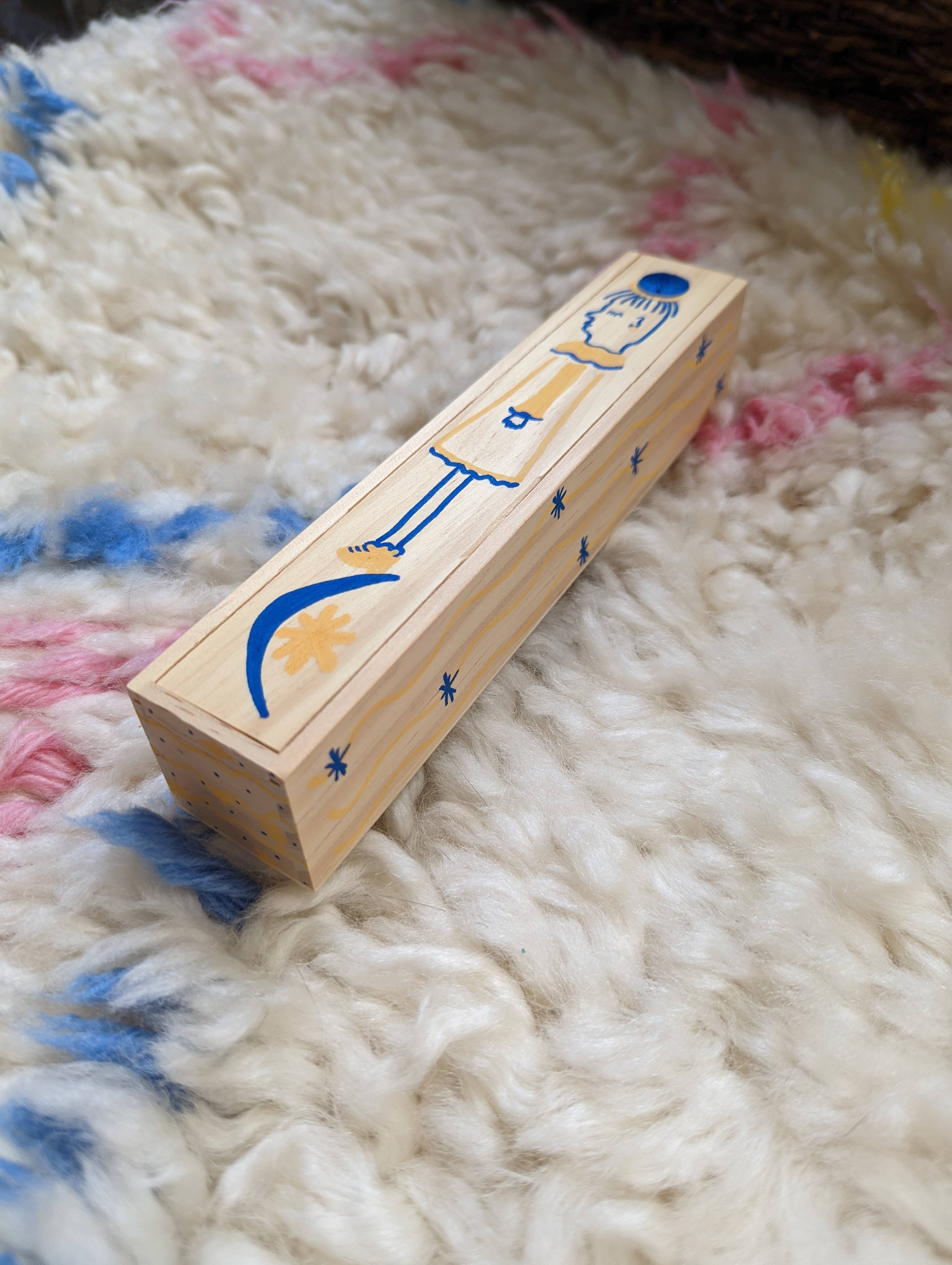 Foreignspell - Wholesale Decorative Box - Moon Gal | Hand-Painted, One-of-a-Kind Wooden Box