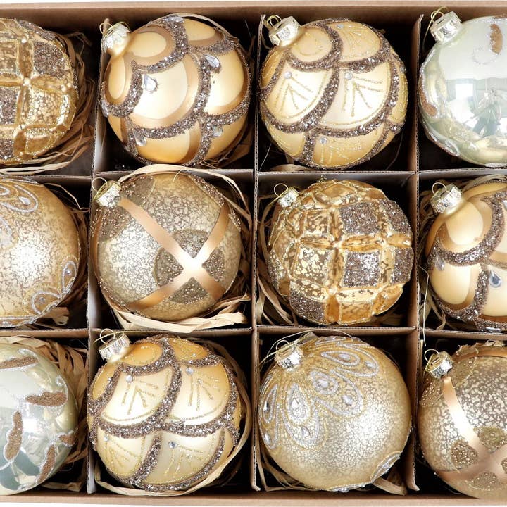Coffret vintage de boules en verre - lot de 12 (HOFF7939) pour la vente par HOFF-INTERIEUR