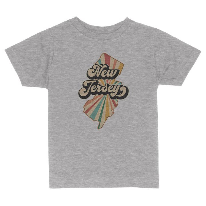 Retro New Jersey Toddler and Youth Shirt for wholesale by Itsy Bitsy Bella Co