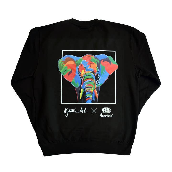 A.S. Africa Elephant Sweatshirt (Black) for wholesale by Aerosoul Limited