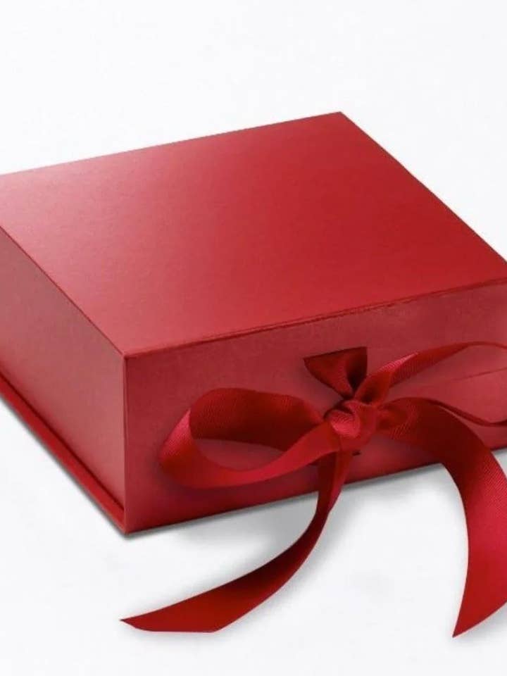 Magnetic Box with Grosgrain Ribbon- Red for wholesale by Blanksgenix Wholesale