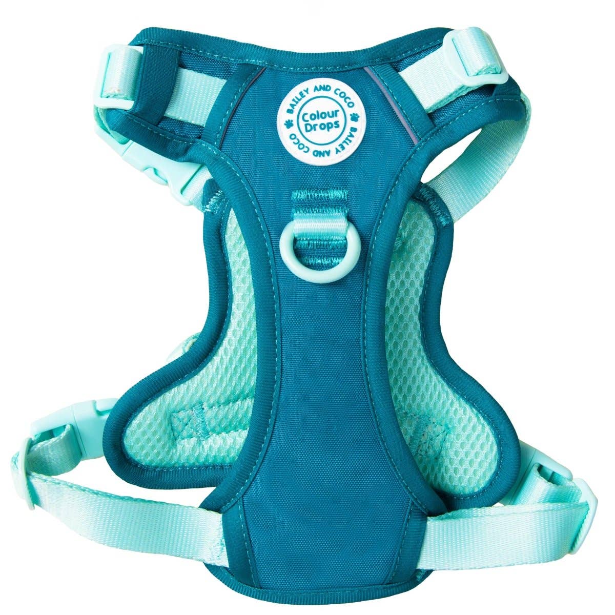 Bailey and Coco - Vente Harnais – chien - Harnais pour chien Trail & Glow - COLOUR DROPS® - Ice Teal1