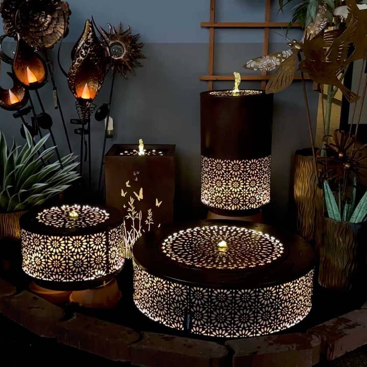 Sullivans Home Decor - Wholesale Outdoor Ornament/Decor - Large Pierced Copper Fountain