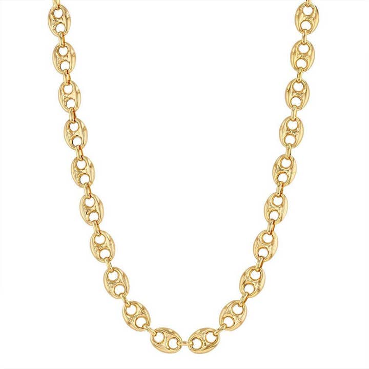 Collana a catena con maglie mariner gonfiate in oro 14K per la vendita all'ingrosso da parte di Izakov Fine Jewelry