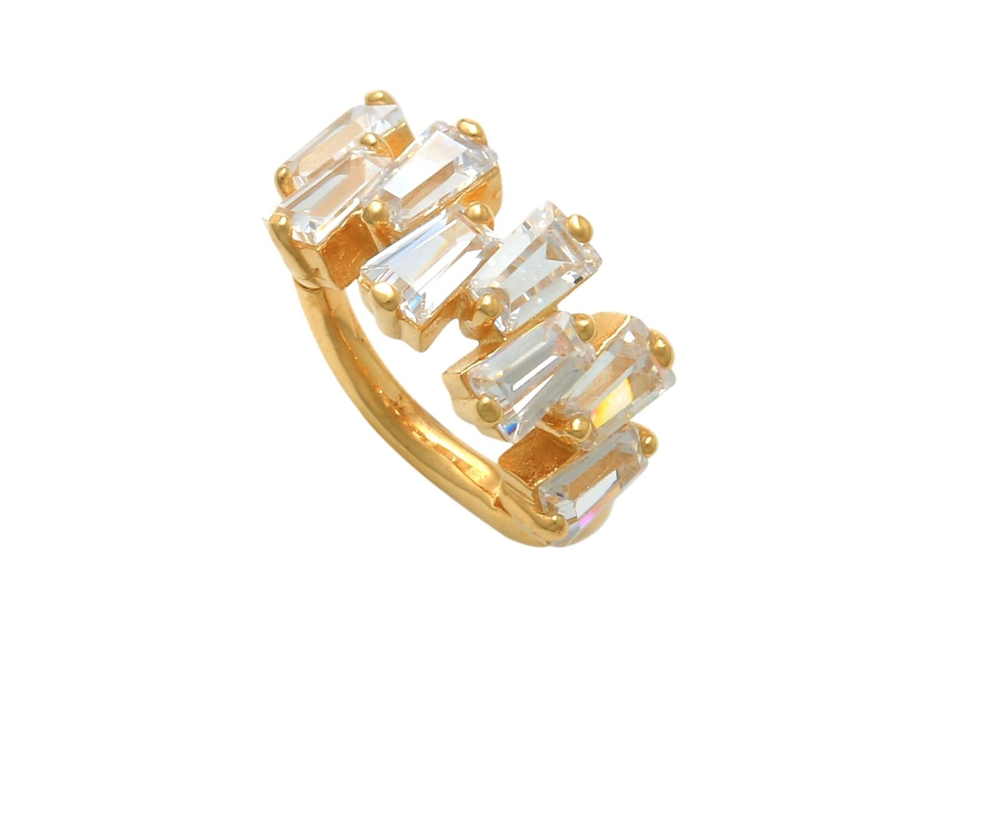 Zahav Jewelry - Wholesale Hoop Earrings - 10kt Solid Gold Helix Tragus CZ Cartilage Earring Hoop