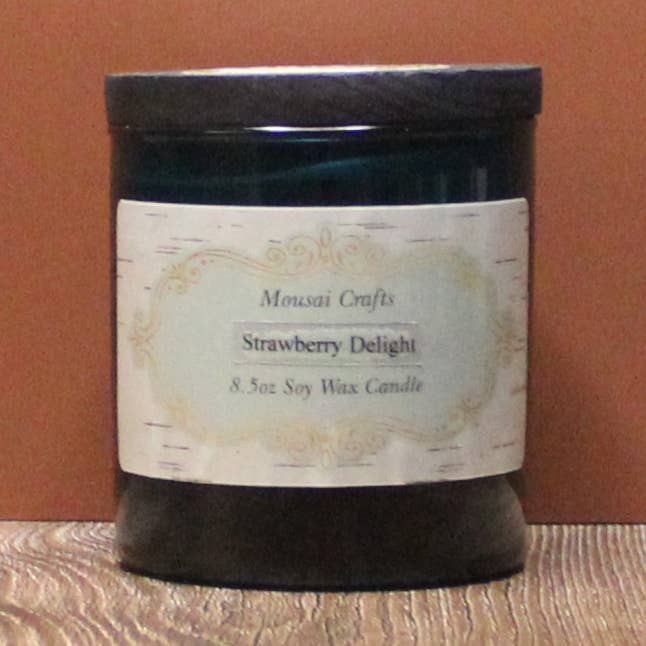 Mousai Crafts - Wholesale Jar/Filled Candle - Strawberry Delight 8.5oz Soy Wax Candle1