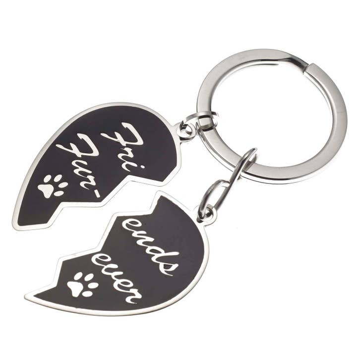 Conjunto de porta-chaves Friends Furever Heart Dog & Owner por atacado de Joyful Sentiments