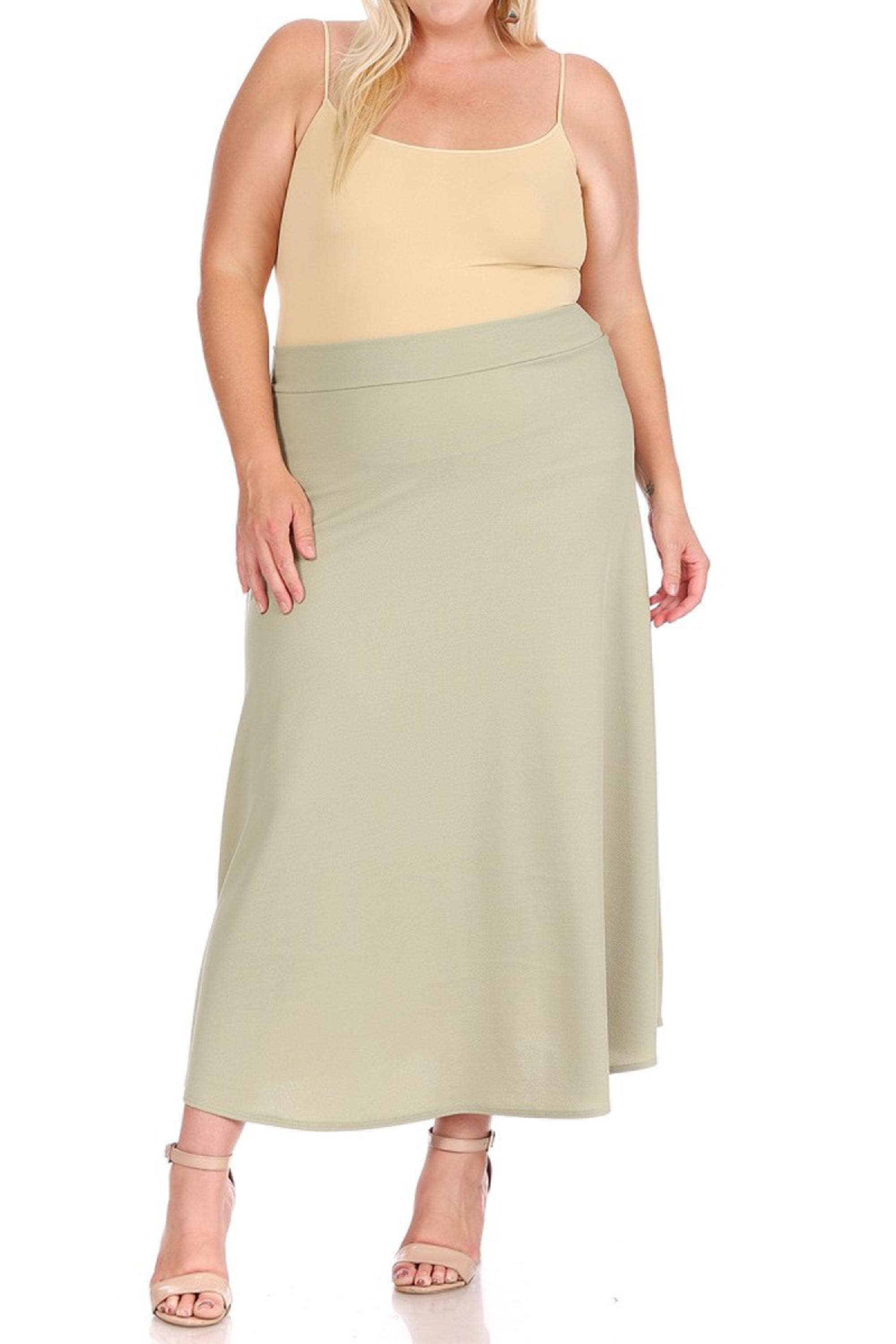 MOA COLLECTION - Wholesale Skirt - Women's - Women's Plus Size Flare A-line Long Skirt20