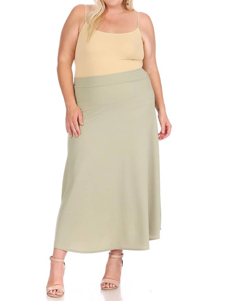 MOA COLLECTION – Saia - Mulher por atacado – Saia Longa Plus Size Flare Linha A para Mulher20