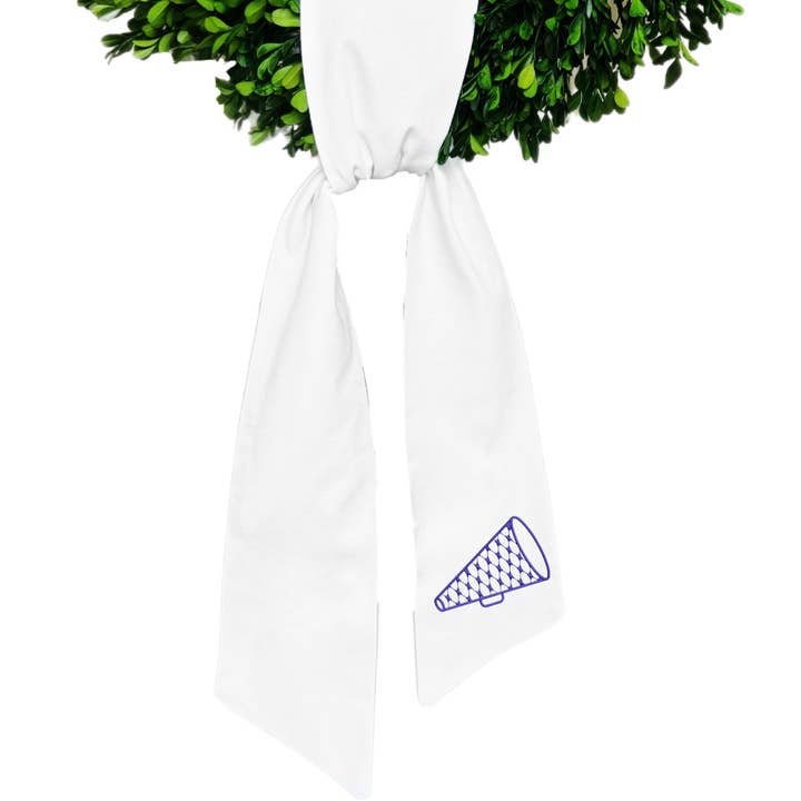 Fishnet Cheer Wreath Sash for wholesale by Blythe Embroidery Co.