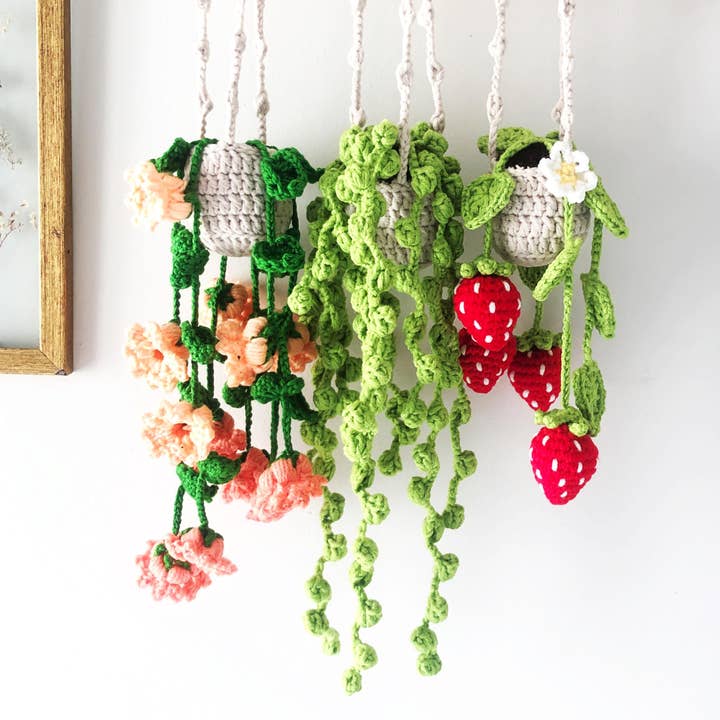 TOMOPOD LLC - Wholesale Stuffed/Plush Toy - Kids & Baby - Car Hanging Plant Crochet , Crochet Hanging Plant