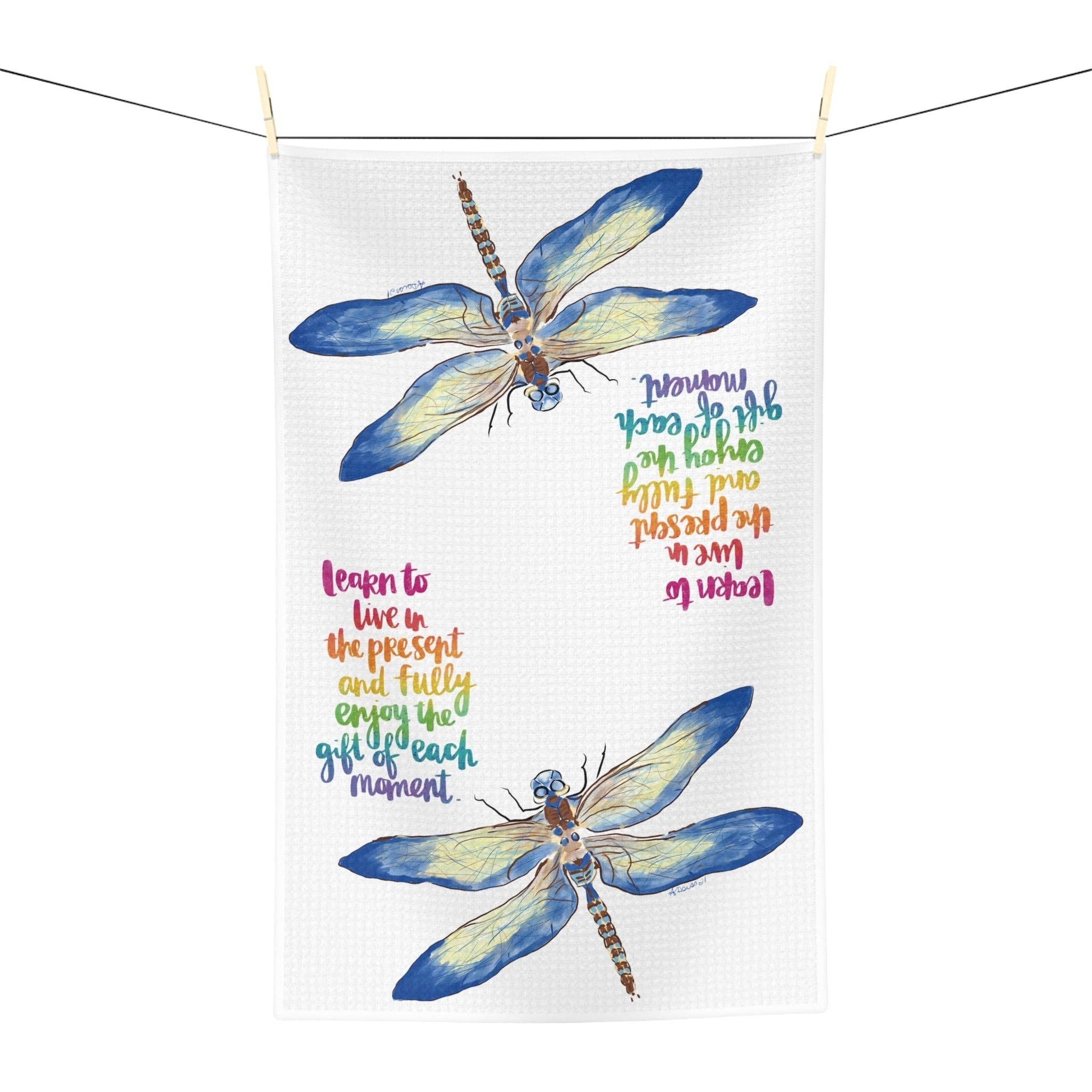 Blue Cava - Vente Torchons - Serviette gaufrée en microfibre Dragonfly2