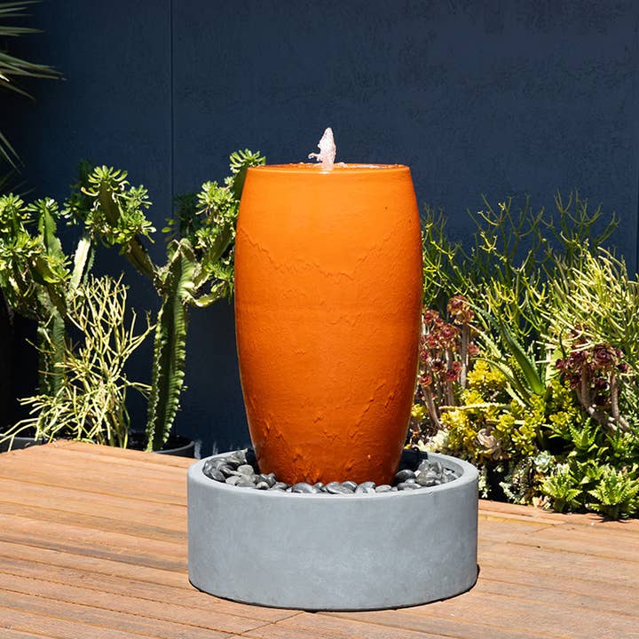 Drum Shape Fountain, Orange, 20"X35" (Base/Pump Sold Seperately)
for wholesale by Pacific Home & Garden