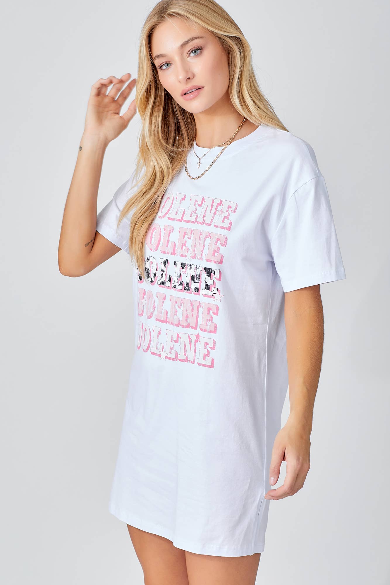 Baevely by Wellmade USA - Vendita all'ingrosso Vestito - Donna - ABITO T-SHIRT CON STAMPA GRAFICA JOLENE14