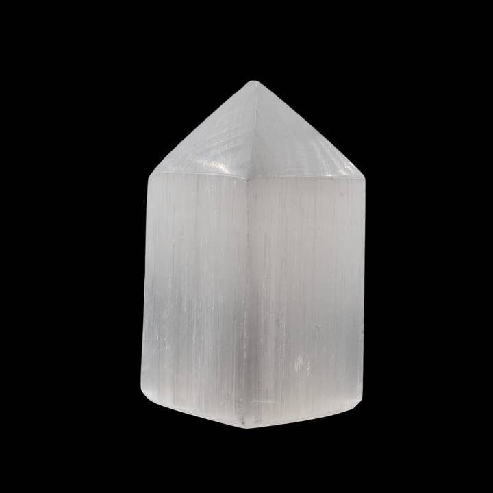 Quasar Gems USA - Wholesale Spiritual Stone/Crystal - Selenite Obelisk 4 Sided THICK 6cm Tower1