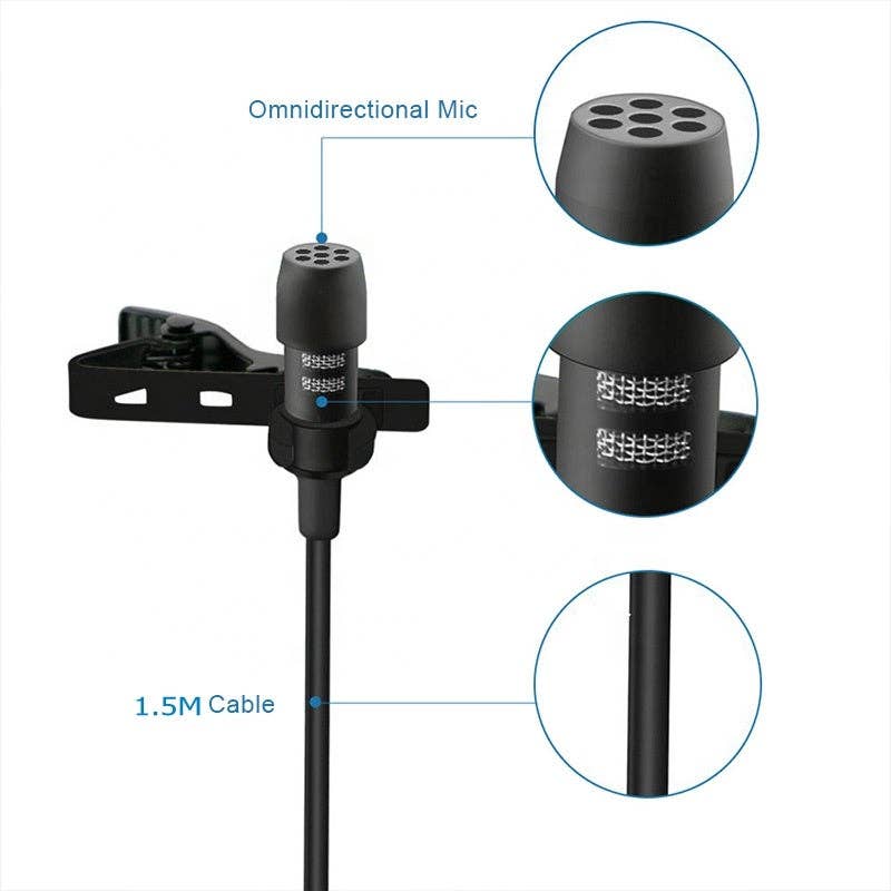 Savoy Active - Wholesale Speakers - Wired Omni-direction Microphone Lavalier Lighting Port Mini Clip Mic Mobile Phone Microphone for IP 11 12 135