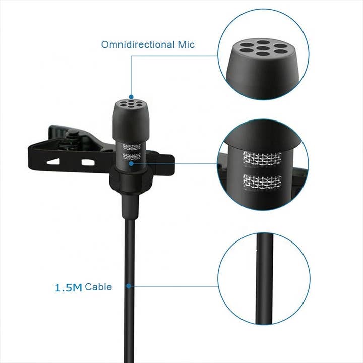 Savoy Active - Wholesale Speakers - Wired Omni-direction Microphone Lavalier Lighting Port Mini Clip Mic Mobile Phone Microphone for IP 11 12 135