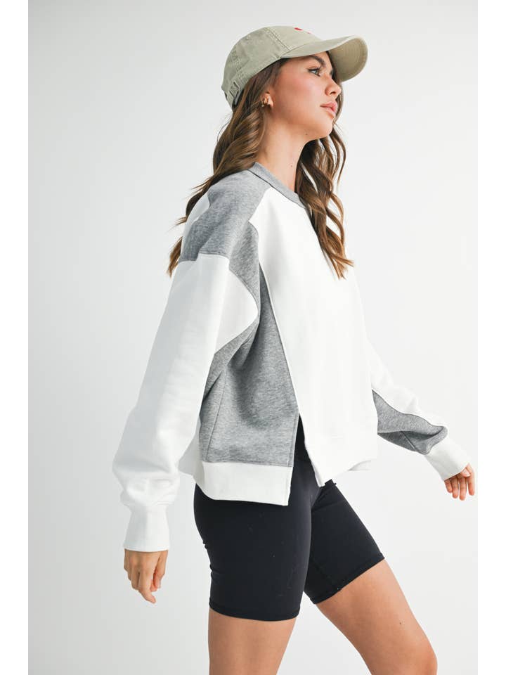 AEMI + CO - Wholesale Sweatshirt - Women's - 9106FK Colorblock Terry Pullover Sweatshirt24