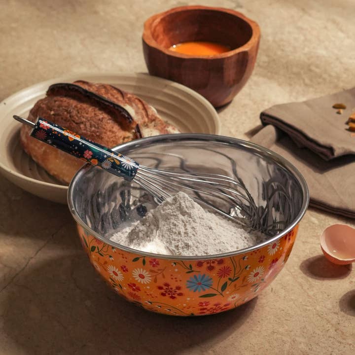 Mela Artisans - Wholesale Mixing Bowl - Sunburst Bloom Bowl & Whisk Set0