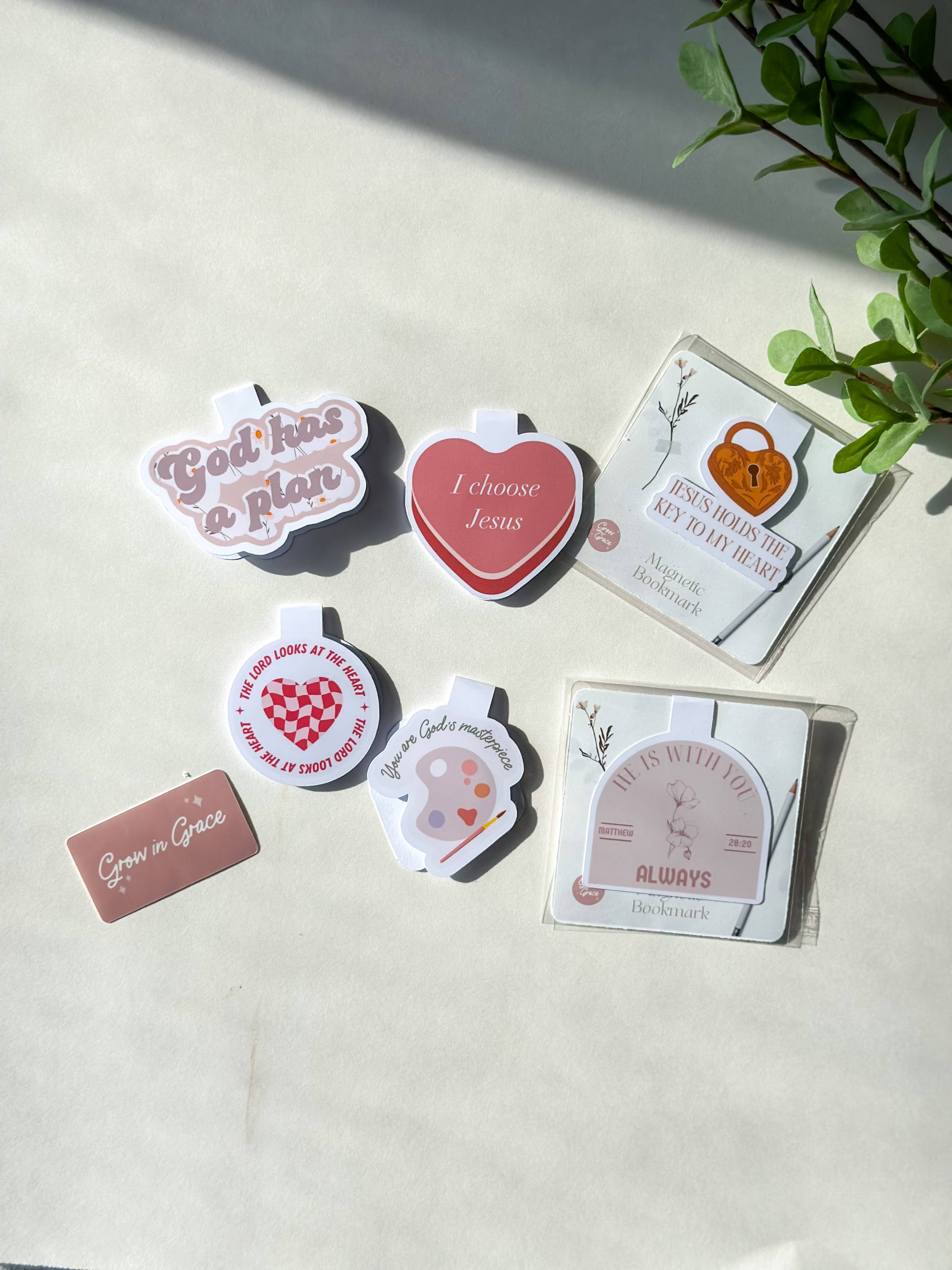 Grow in Grace - Wholesale Bookmark - He is with you always, Faith based magnetic bookmark2