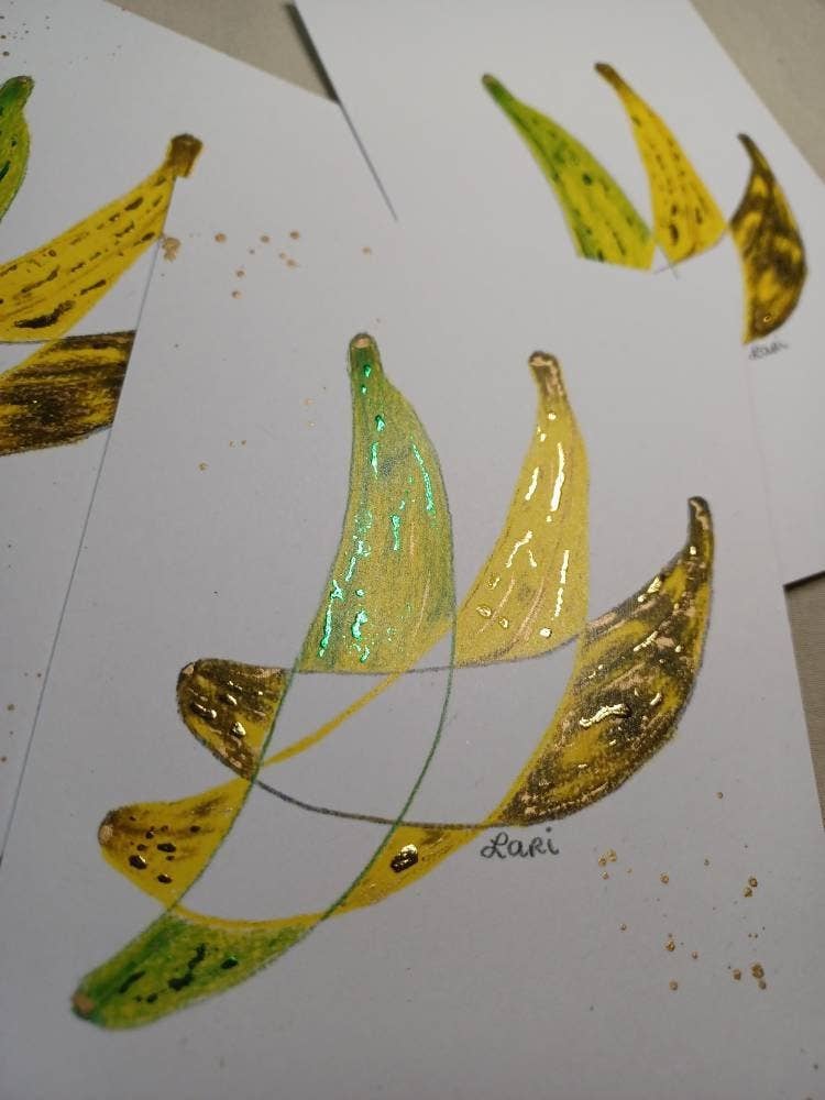 Larisanjou - Wholesale Art Print - Plátanos Hand-Embellished Art Print - Colorful Decor1