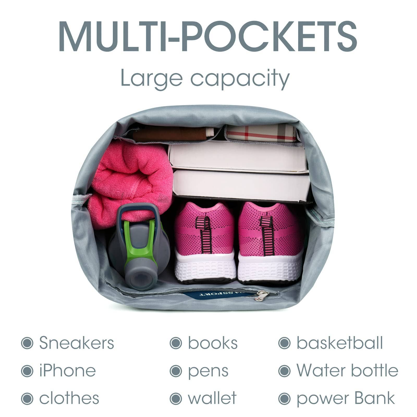 wandf - Wholesale Backpack - Unisex - WF6030 Sport Drawstring Backpack With Shoe Compartment33