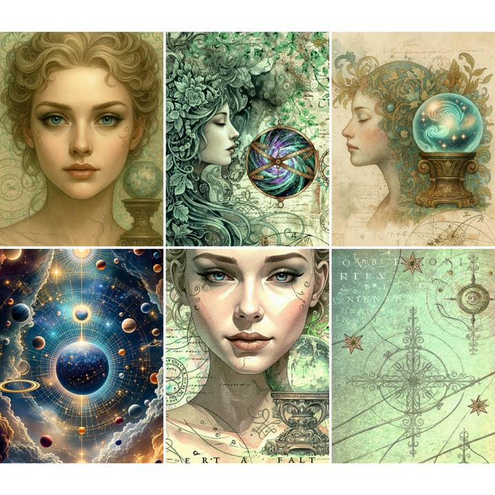 Papel de Arroz Futuro Cósmico, 8 x 10.5 pulgadas (A4) para venta al por mayor de Craft Kreatively