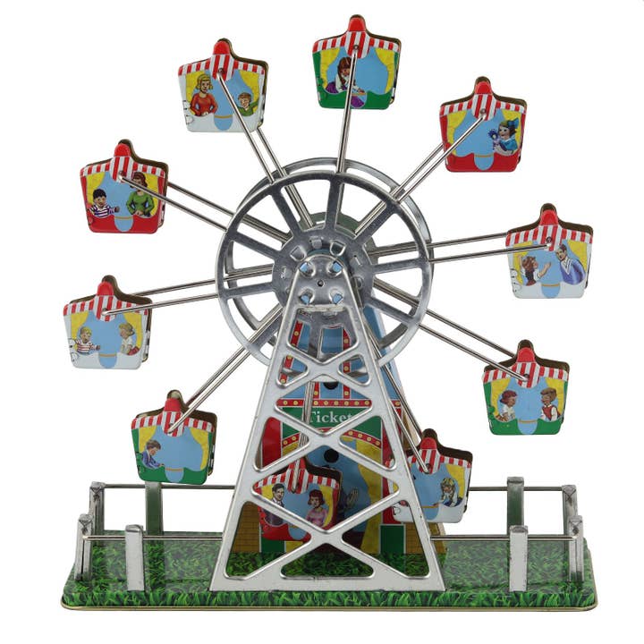 Tribal Trade GmbH - Wholesale Decorative Figurine - Tin Toy Ferris Wheel Tin Music 02 Music Box Fairground3