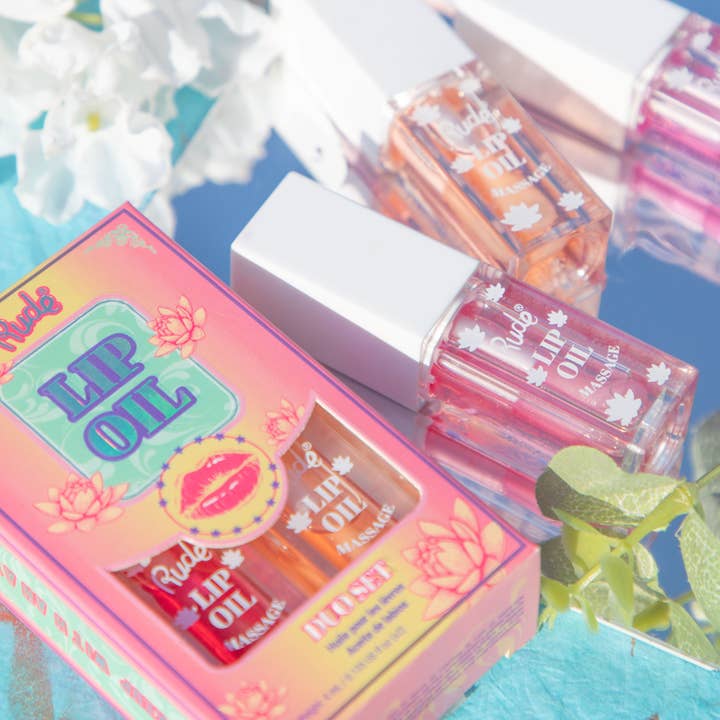 Rude Cosmetics - Wholesale Lip-gloss - Lip Oil Massage Duo1
