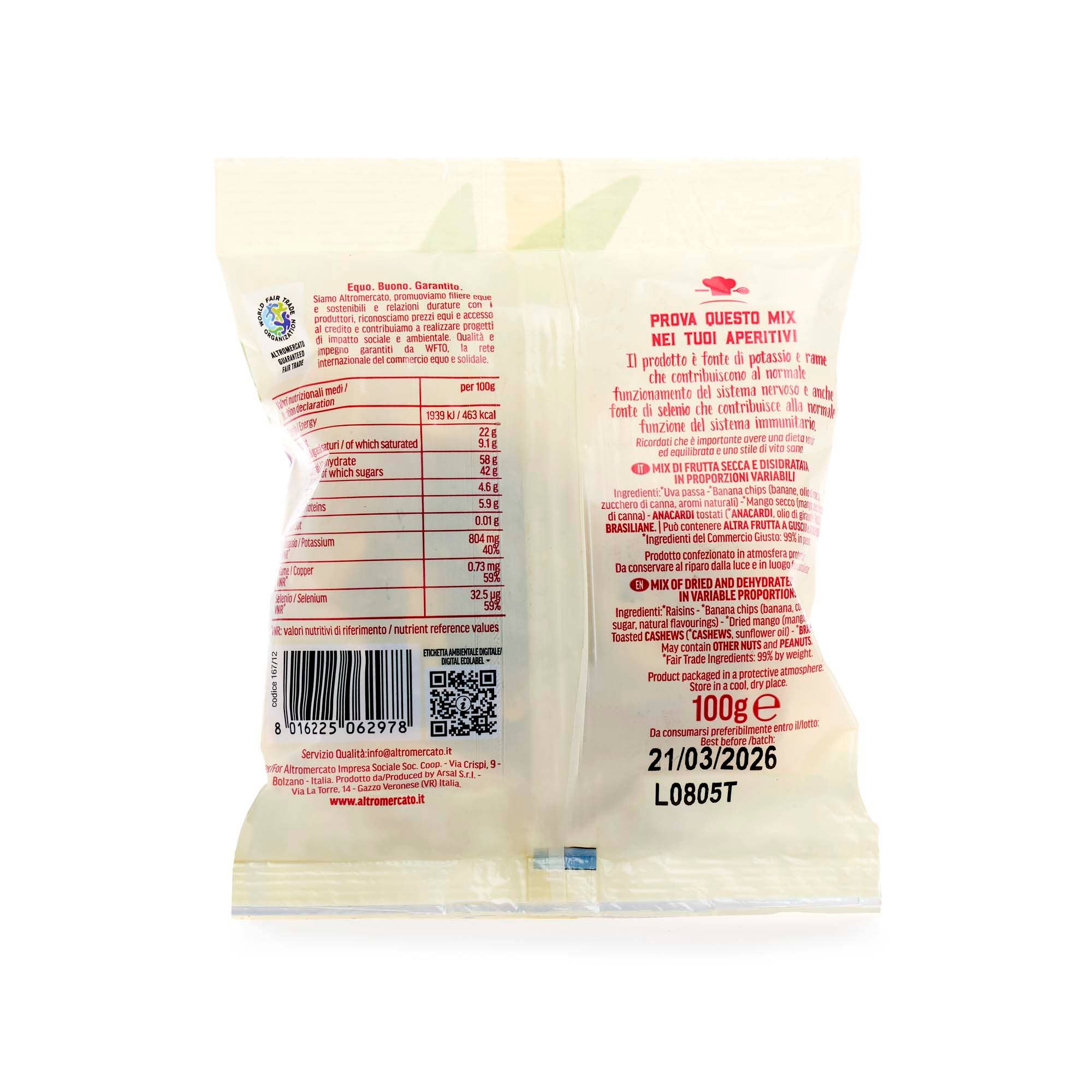 Altromercato - Wholesale Dried/Dehydrated Fruit - Assorted Dried Fruit Mix - 100 g3