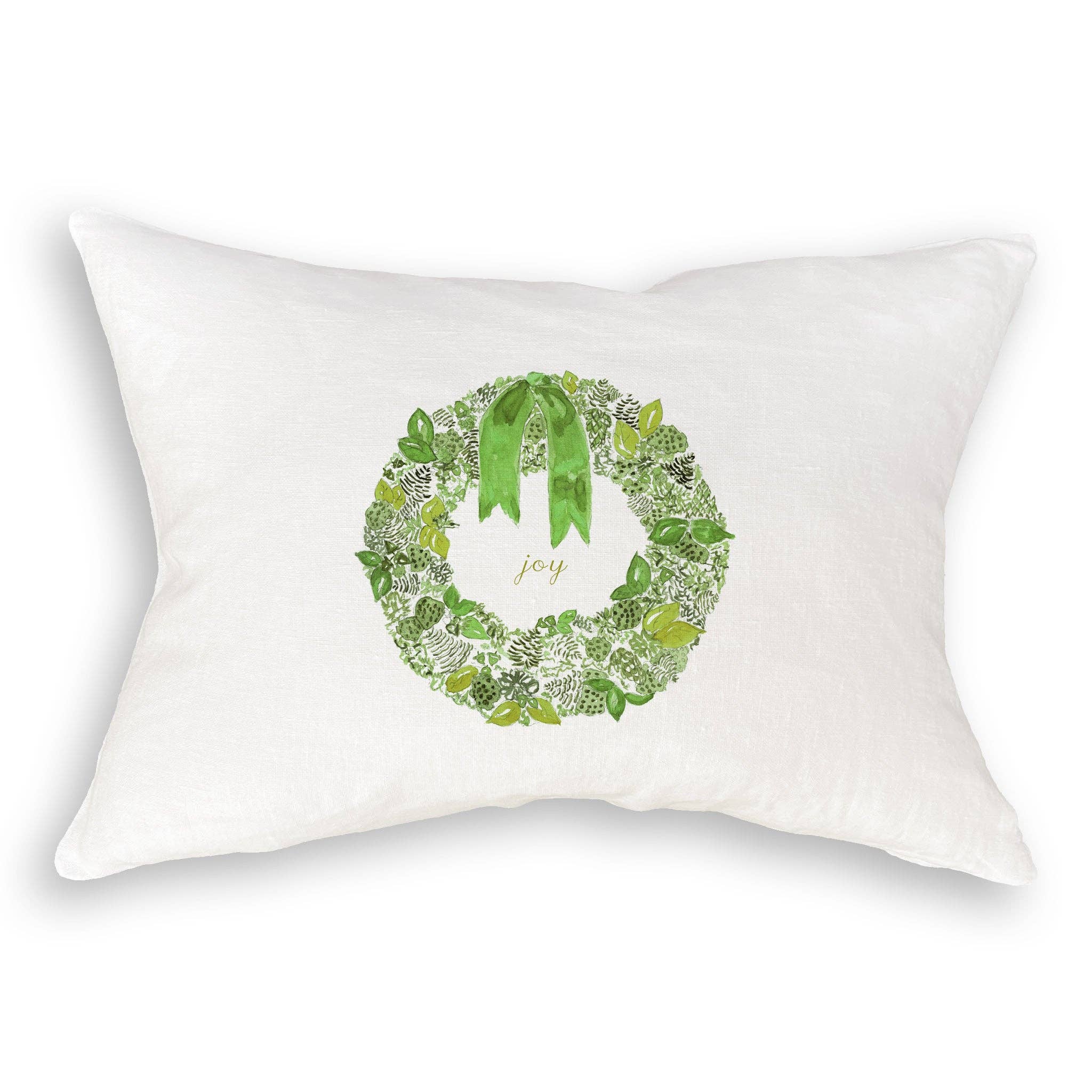 French Graffiti - Wholesale Tea Towel - Green Wreath with Joy9