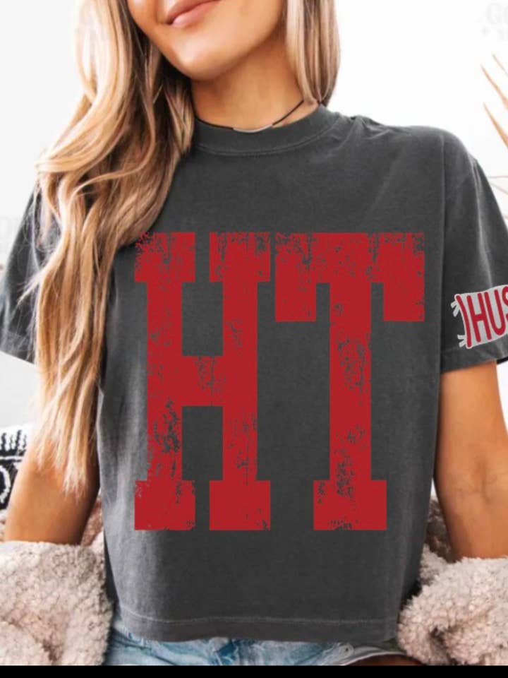 The Ruffled Rhino - Wholesale Screen Printed T-Shirt - Women's - Grunge Stretch w/ Sleeve Flag---ANY TEAM ANY COLORS5